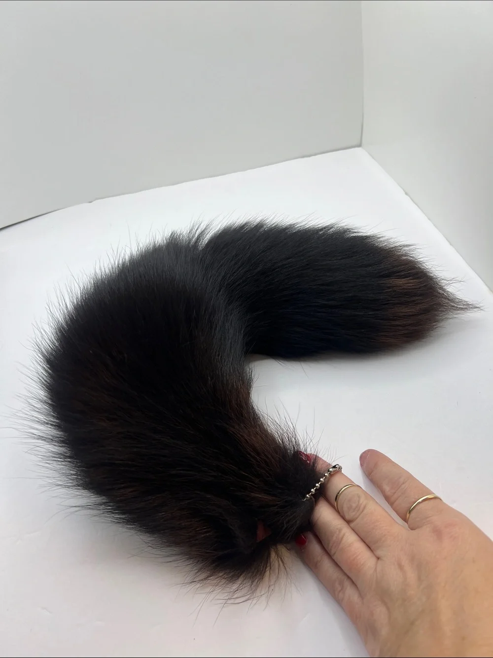 🦊 Fur Tail Keychain - Dark Brown